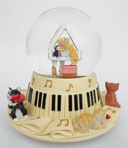 Musicbox Kingdom Cats on a Piano in a Glitter Globe with Melody Decorative Item - £45.51 GBP