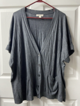 Coldwater Creek Short Sleeved Cardigan Sweater Womens Plus Size 3x Dark Grey - £15.88 GBP