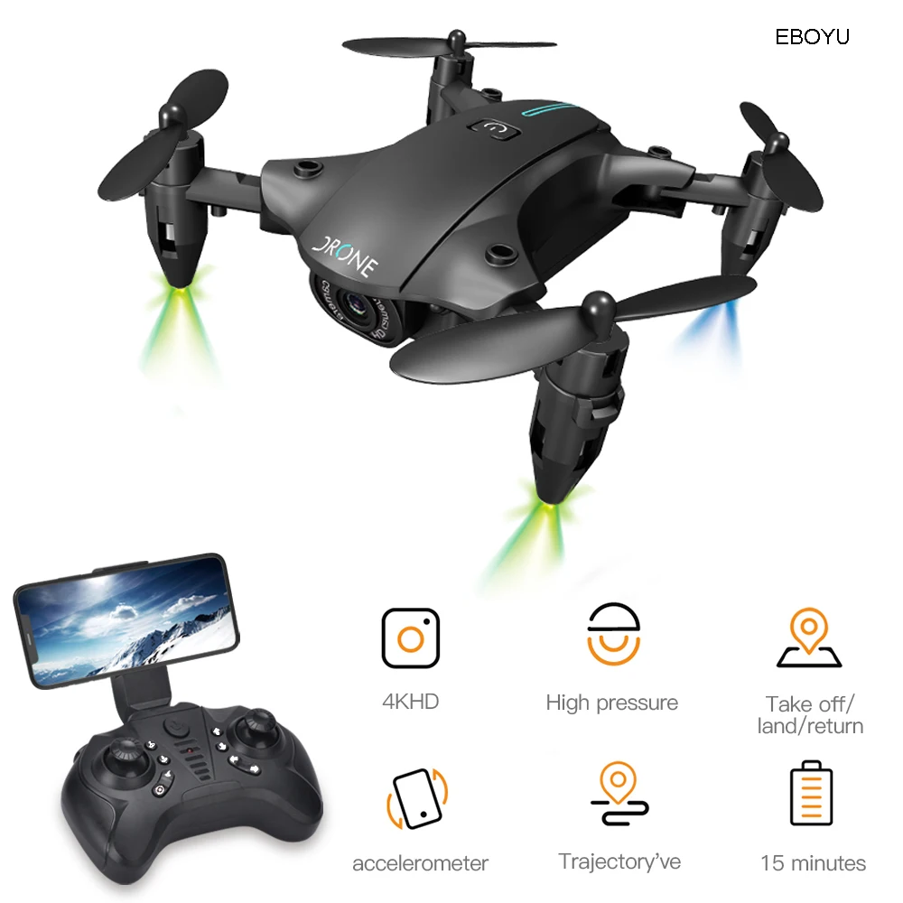 EBOYU H2 RC Drone 2.4G Foldable Drone Wifi FPV 4K HD Camera Remote Control Drone - £32.69 GBP