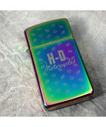 Rare Slim Harley Davidson Logo Spectrum Finish Zippo Lighter - $37.95
