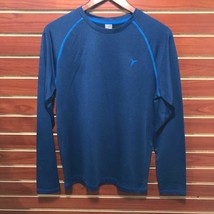 NEW Men&#39;s Performance Waffle Weave Long Sleeve Athletic Shirt Blue MED $40 - £11.64 GBP