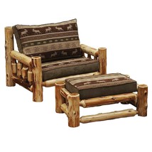 Cedar Log Frame Chair-and-a-half for Rustic Living Spaces - $3,357.16 CAD