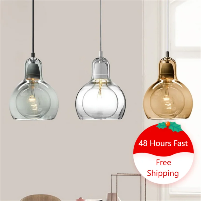 Modern Glass Pendant Lights for Kitchen Restaurant Shop Hanging Lamp Bed... - $37.33+