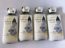 BATH &amp; BODY WORKS WHITE TEA &amp; GINGER BODY LOTION 8 FL OZ Lot Of 4 - $74.24