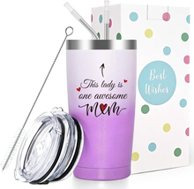 Mother Day Gift for Mom,  This Lady Is One Awesome Mom Tumbler, Christma... - £20.40 GBP