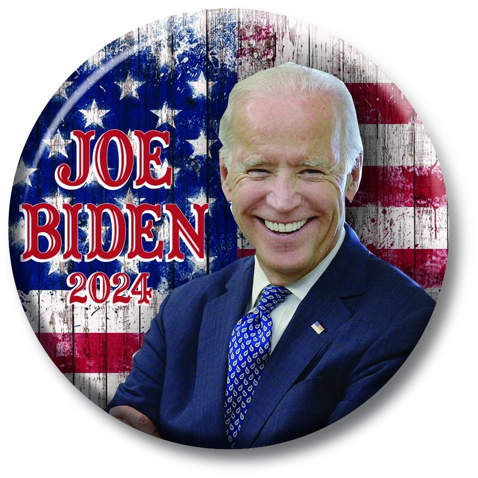 Qty 1 JOE BIDEN For President of the United States 2024, 3&quot; Pin Back But... - $6.99