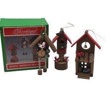 Vtg Christmas Around the World 3 Wooden Birdhouses Ornaments House Of Lloyd  - £9.60 GBP