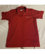 COLUMBIA OMNI-SHADE SUN PROTECTION MAROON RED SHORT SLEEVE GOLF POLO SHI... - $28.16 CAD