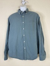 Merona Men Size XL Green/Gray Check Button Up Shirt Long Sleeve Pocket - £5.92 GBP