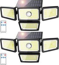 3000LM Solar Lights outdoor 4 Adjustable Heads Solar Motion Sensor Lights with 2 - £64.73 GBP