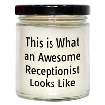 Funny Inspirational Quote for Receptionist Gifts, 9oz Vanilla Soy Candle, Christ - £19.41 GBP