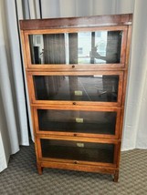 Vintage WOOD BARRISTER BOOKCASE lawyer stacking sectional Globe Wernicke - $1,399.99