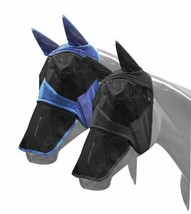Horse Donkey Mule Pony Full Face Fly Mask w/ Removable Nose PIece Fleece... - £9.24 GBP+