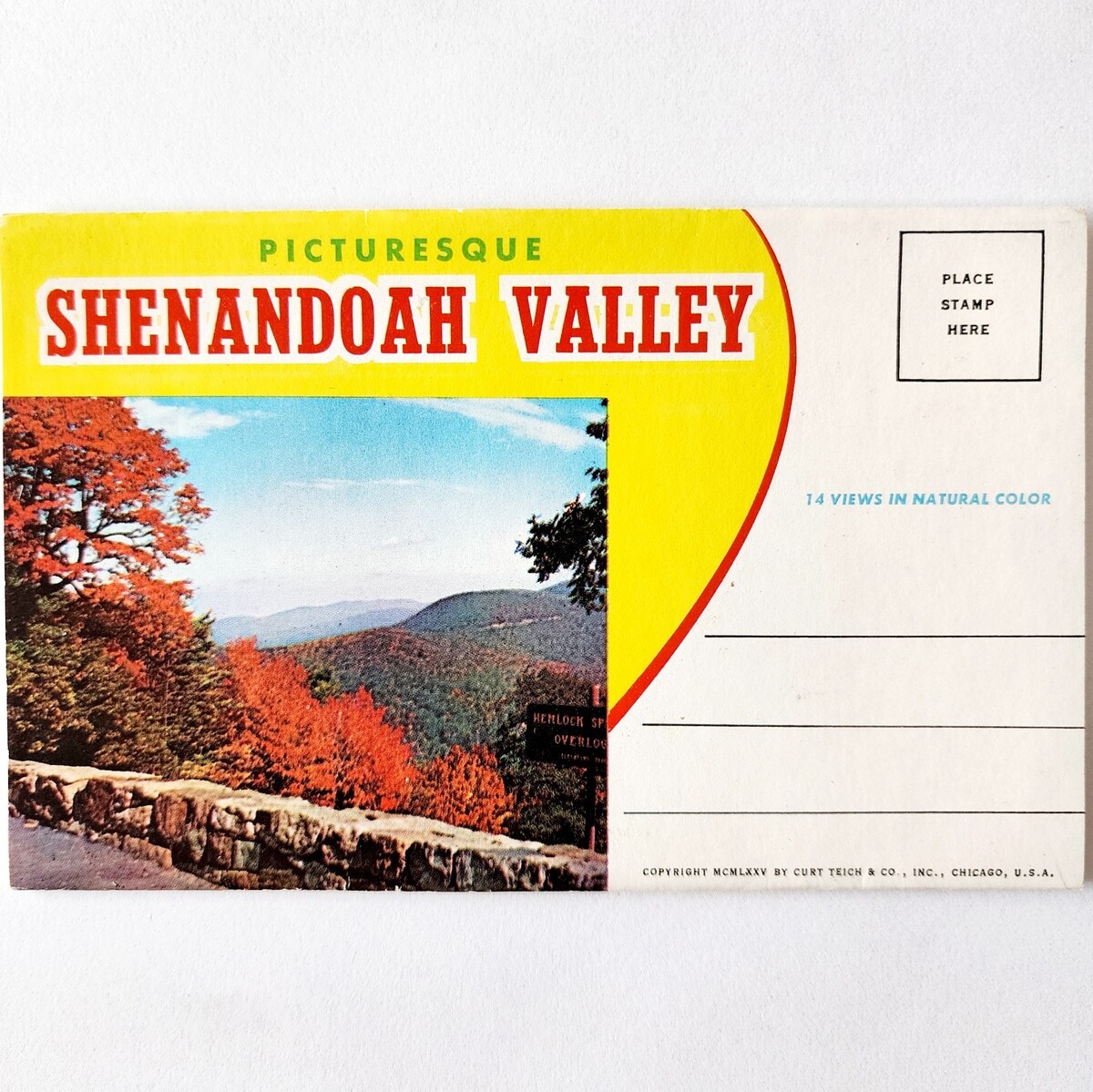 1975 Shenandoah Valley Virginia Postcard Envelope National Park Skyline E8M