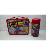 Rare 1967 Vintage Superman Metal Lunch Box Matching Thermos Collectible DC - £279.41 GBP
