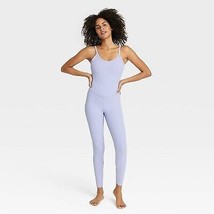 Women&#39;s Rib Full Length Bodysuit - All in Motion Lilac Purple L - $30.99