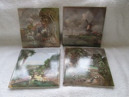 H &amp; R Johnson-Made in England-4 country scenes tiles-6&quot; - £22.42 GBP