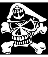 Navy Chief Skull and Crossbones Vinyl Car Cut Vinyl Decal Sticker US Seller - $7.85 CAD+