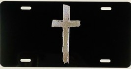 Engraved Rugged Cross Diamond Etched License Plate Car Tag Jesus Christian Gift - £20.11 GBP