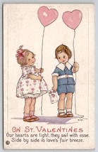 Valentines Day A/S Margaret E Price Children With Heart Balloons Postcard X24 - £7.95 GBP