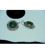 Vintage 14k Chinese Carved Jade Jadeite Earrings Filigree Wires Yellow g... - $494.99