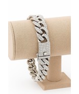 9.5Inch Cuban Link Bracelet 18K White Gold Plated 14mm For Men And Women - $26.68