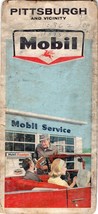 Mobil Oil Company Pittsburgh and Vicinity Road Map 1965 Vintage - $16.57