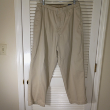 Lands End Men's Elastic Waist Chino Pants Size 37 Regular Inseam 28.5" Khaki - $14.95