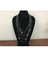 Jewelry Vintage Clear and Jet Rhinestone Necklace 13” - $339.28 MXN