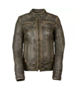 Women Cafe Racer Vintage Triple Stitch Distressed Jacket - $129.99