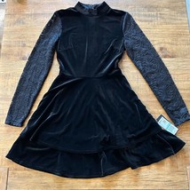 CITY STUDIO black Juniors size 5 velvet lace dress new with tags party f... - $371.09 MXN