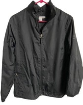 Port Authority Windbreaker  Jacket  Womens L Lined Zippered Black  Embro... - $14.43