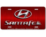 Hyundai Santa Fe Inspired Art on Red FLAT Aluminum Novelty Car License T... - $17.99