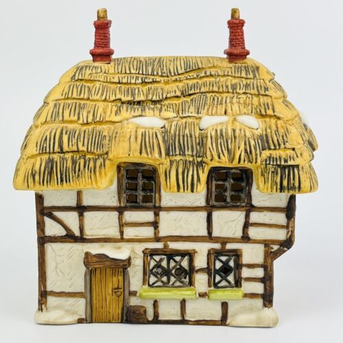 Primary image for Department 56 Dickens' Village Series THATCHED ROOF COTTAGE 1985 Vintage Bldg
