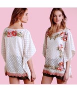 $128 Anthropologie Embroidered Poncho Petite Small PS P2 P4 Swim Cover U... - $64.95 CAD