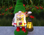 Garden Gnome with Solar Light, Waterproof Garden Statue Holding a Warm W... - $37.22