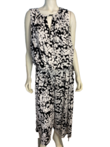 London Times Woman Black &amp; White Print Sleeveless Jumpsuit Size 22W - €24,41 EUR