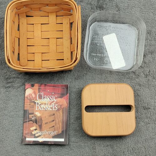 Longaberger 2001 STUCK ON YOU Basket + Protector + Weighted Lid ~ Post It Note - £25.66 GBP