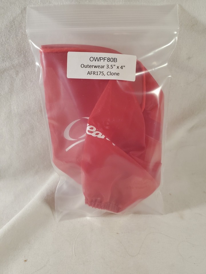 4&quot; OUTERWEAR 3-1/2&quot; X 4&quot; X 2-7/16 RED Air Filter Cover Clone Mini Bike Q... - $12.82