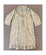 Vintage 1950s Floral Kids Nightgown Ruffle Collar Cotton Blend Cottageco... - $18.99