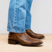 MISSOURI Genuine Snake Skin Cowboy Boot from the Western Collection Cognac image 9