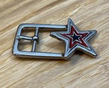 Vintage Red Blue Silver Tone Star Belt Buckle Small Soviet? KG JD - $19.80