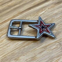 Vintage Red Blue Silver Tone Star Belt Buckle Small Soviet? KG JD - $19.80