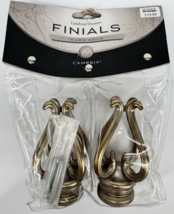 Gold Curtain Rod Finials Set 2 Decorative End Caps Cambria Florentine - $23.75