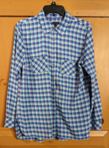 Talbots Blue White Pink Chekered Gingham Button Down Long Sleeve Shirt S... - $14.50