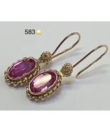 Earrings USSR Vintage Retro Classic jewelry Gold 14K ⭐ 583 Old Soviet Gold - $885.15 CAD