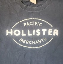 HOLLISTER pacific merchants Tee Jr Mens L Blue Embroidered Distressed t-shirt - £2.25 GBP