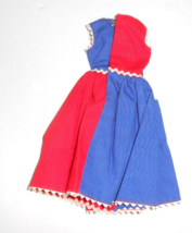 Vintage Barbie Fashion Fancy Free  Dress #943  (1961-1964) blue red brick Brack - £27.66 GBP