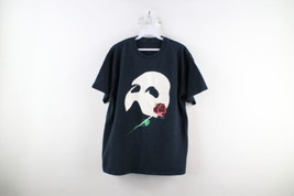 Vintage 80s Mens Large Faded The Phantom of the Opera Short Sleeve T-Shirt Black - £58.68 GBP