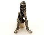 J. Pitts Pewter Coal Miner Figurine, Sitting Position, Vintage, Made In ... - $14.65